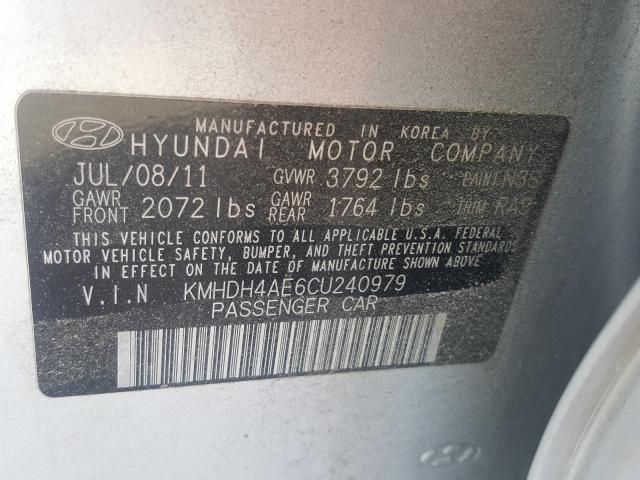 2012 HYUNDAI ELANTRA GL KMHDH4AE6CU240979