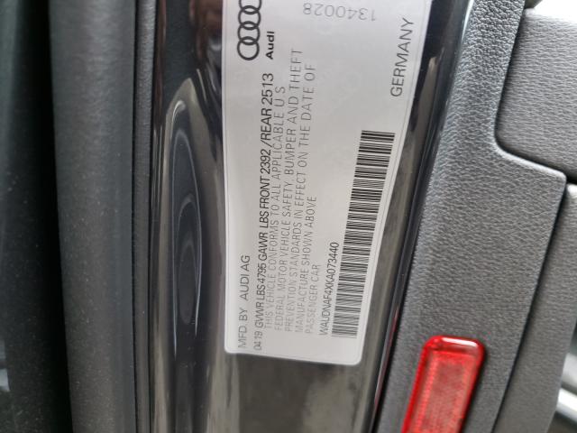 2019 AUDI A4 PREMIUM WAUDNAF4XKA073440