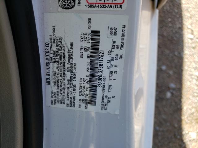 2011 FORD FUSION HYB 3FADP0L37BR117621