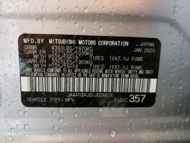 2020 MITSUBISHI OUTLANDER JA4AR3AU2LU026636