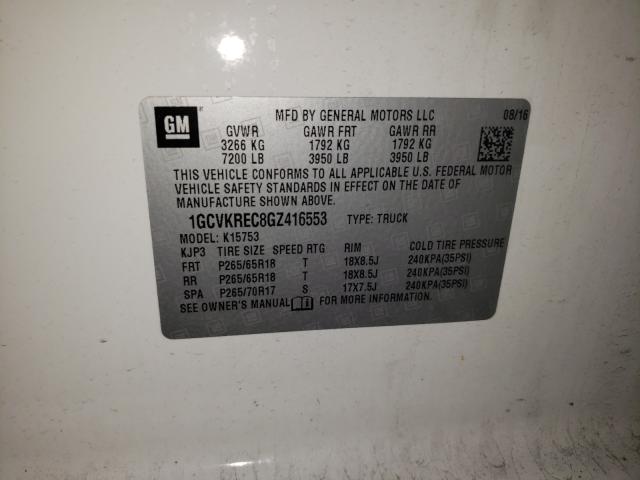 2016 CHEVROLET SILVERADO 1GCVKREC8GZ416553