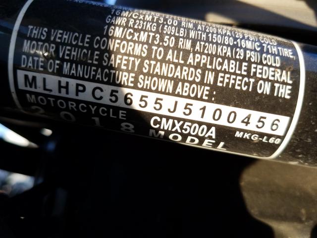 2018 HONDA CMX500 A MLHPC5655J5100456