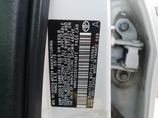 2015 TOYOTA YARIS VNKKTUD35FA040872