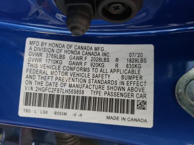 2020 HONDA CIVIC SPOR 2HGFC2F87LH569858