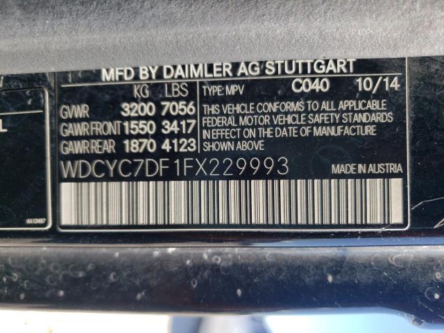 VIN WDCYC7DF1FX229993 2015 Mercedes-Benz G-Class, 6... no.10