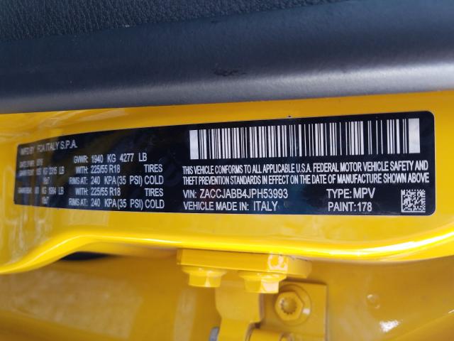 2018 JEEP RENEGADE L ZACCJABB4JPH53993