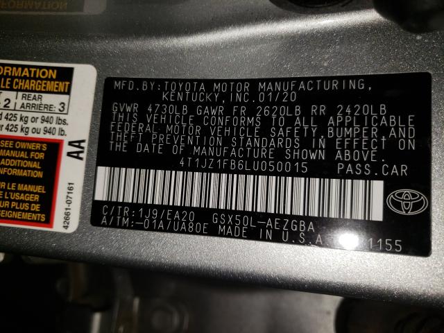 2020 TOYOTA AVALON XLE 4T1JZ1FB6LU050015