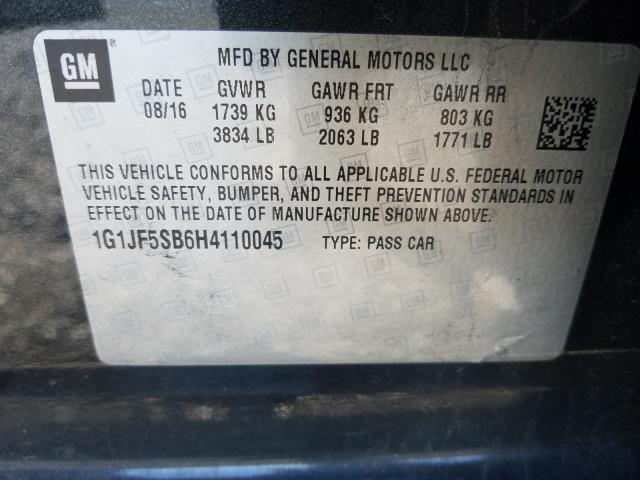 2017 CHEVROLET SONIC PREM 1G1JF5SB6H4110045