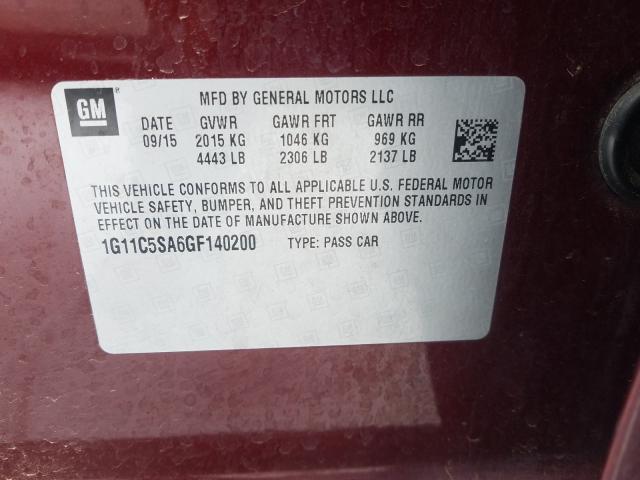 2016 CHEVROLET MALIBU LIM 1G11C5SA6GF140200