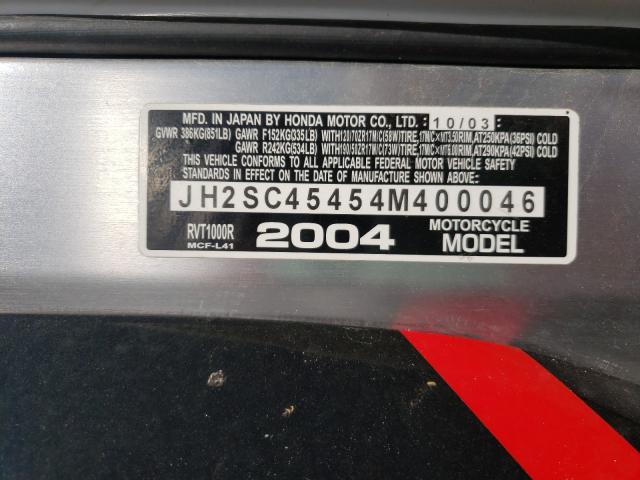 2004 HONDA RVT1000 R JH2SC45454M400046