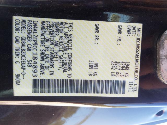 2012 NISSAN ALTIMA S 1N4AL2EP9CC184893