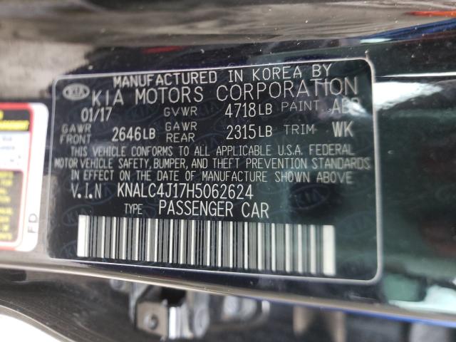 2017 KIA CADENZA PR KNALC4J17H5062624