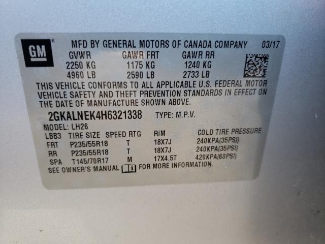 2017 GMC TERRAIN SL 2GKALNEK4H6321338