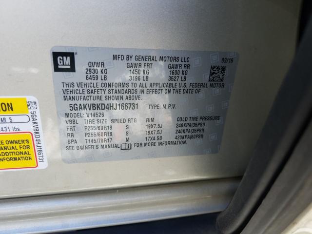 2017 BUICK ENCLAVE 5GAKVBKD4HJ166731