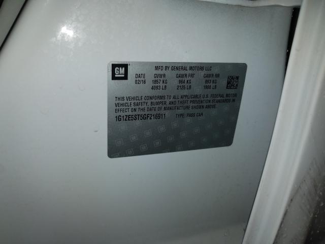 2016 CHEVROLET MALIBUE 1G1ZE5ST5GF216911