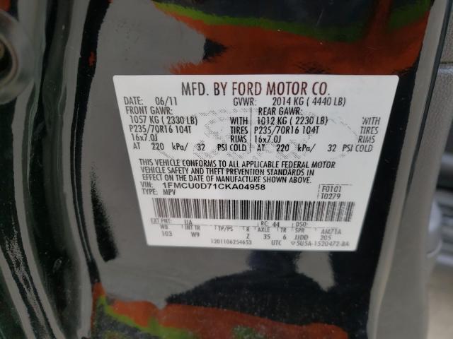2012 FORD ESCAPE XLT 1FMCU0D71CKA04958