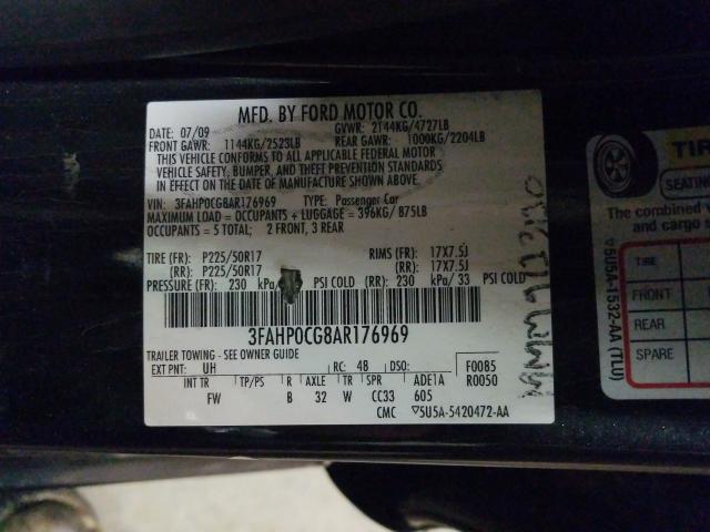 2010 FORD FUSION SEL 3FAHP0CG8AR176969