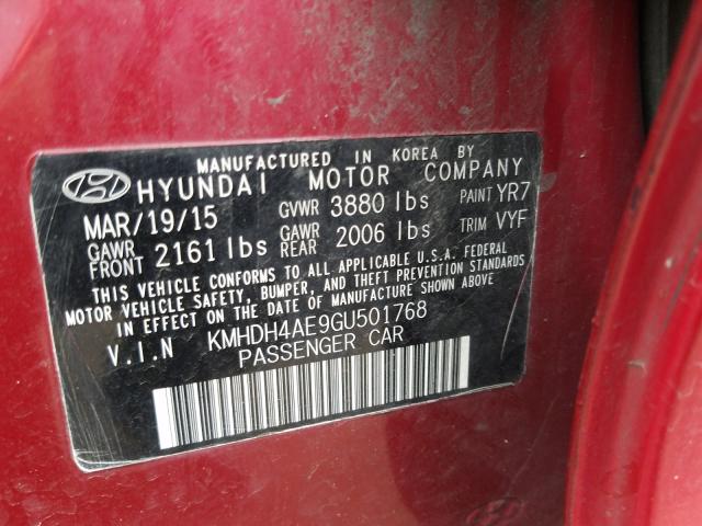 2016 HYUNDAI ELANTRA SE KMHDH4AE9GU501768
