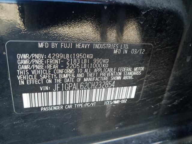 2012 SUBARU IMPREZA SP JF1GPAL62CH232854