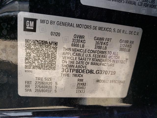 2020 GMC SIERRA C15 3GTP8DED8LG370719