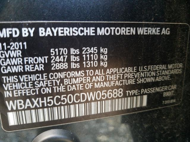 2012 BMW 528 XI WBAXH5C50CDW05688