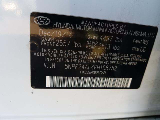 2015 HYUNDAI SONATA SE 5NPE24AF4FH158752