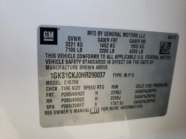 2017 GMC YUKON DENA 1GKS1CKJ0HR290037