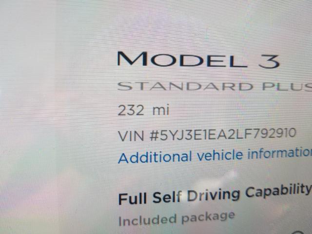 2020 TESLA MODEL 3 5YJ3E1EA2LF792910