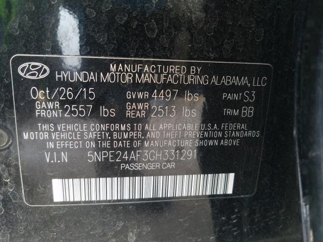 2016 HYUNDAI SONATA SE 5NPE24AF3GH331291