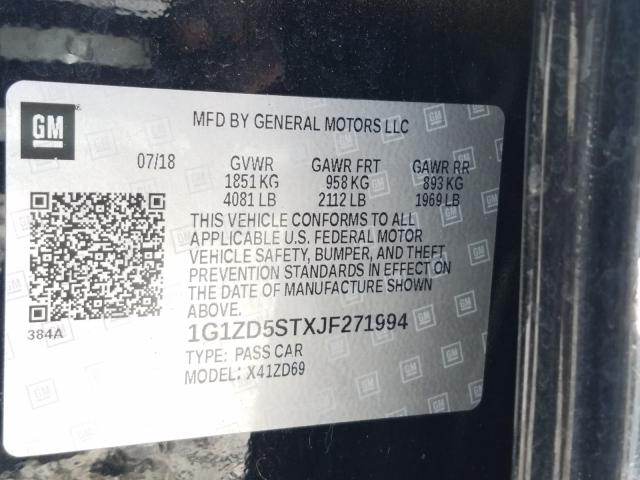 2018 CHEVROLET MALIBU LT 1G1ZD5STXJF271994