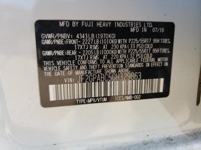2016 SUBARU CROSSTREK JF2GPABC5GH329863