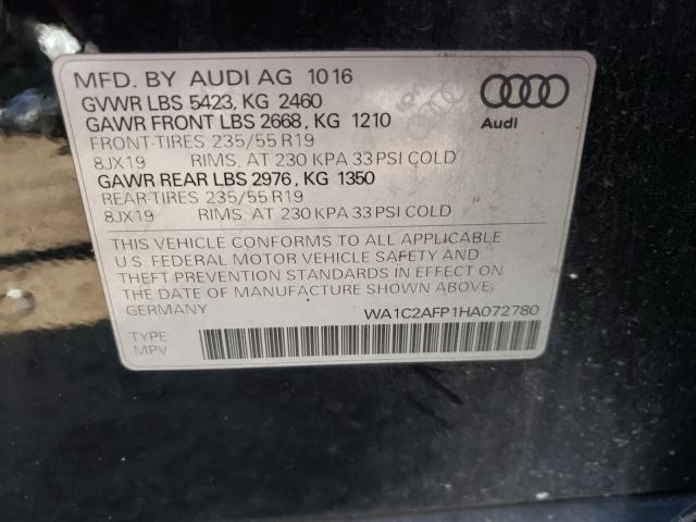 VIN WA1C2AFP1HA072780 2017 Audi Q5, Premium no.10