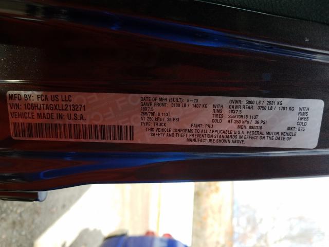 2020 JEEP GLADIATOR 1C6HJTAGXLL213271