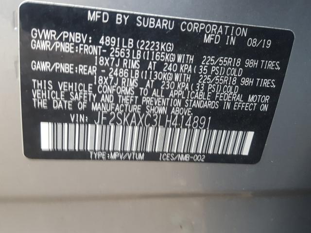 2020 SUBARU FORESTER T JF2SKAXC3LH414891