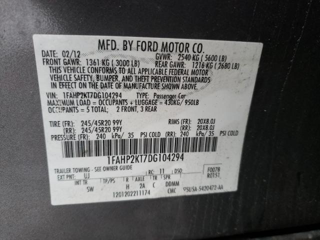 2013 FORD TAURUS SHO 1FAHP2KT7DG104294