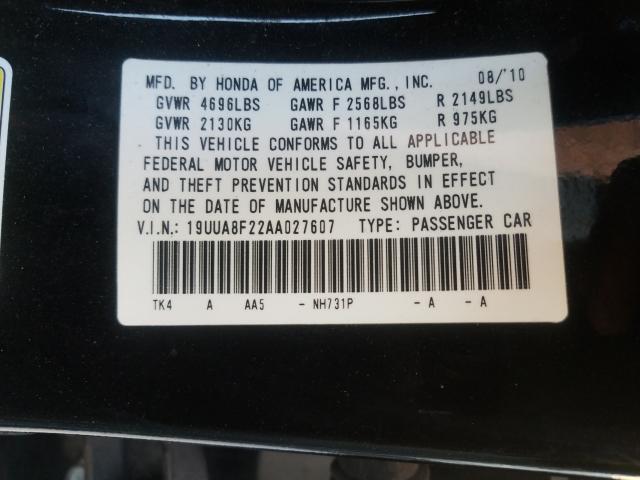 2010 ACURA TL 19UUA8F22AA027607