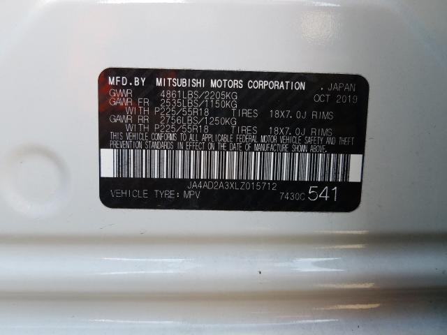 2020 MITSUBISHI OUTLANDER JA4AD2A3XLZ015712