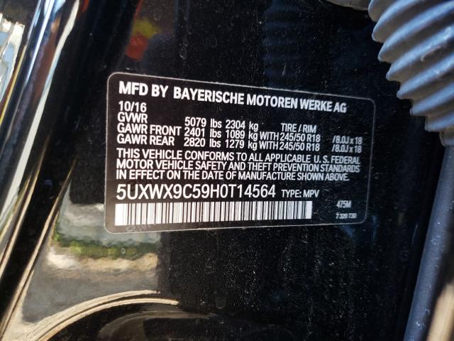2017 BMW X3 XDRIVE2 5UXWX9C59H0T14564