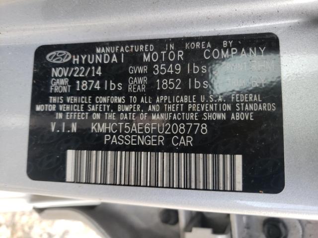 2015 HYUNDAI ACCENT GS KMHCT5AE6FU208778