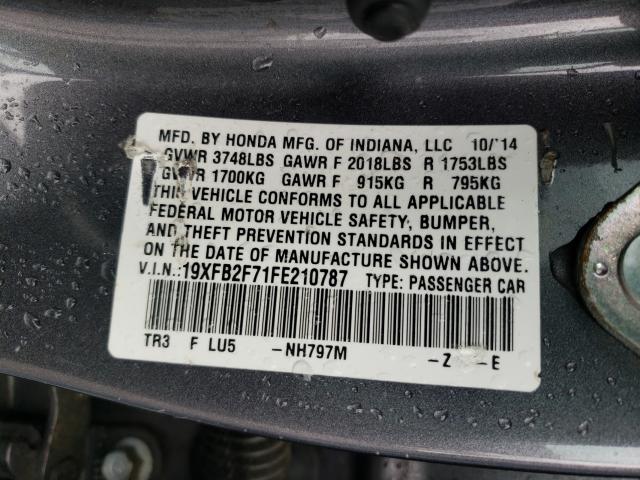 2015 HONDA CIVIC SE 19XFB2F71FE210787