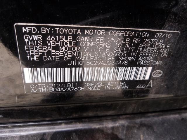 2010 LEXUS IS 250 JTHCF5C29A2034478