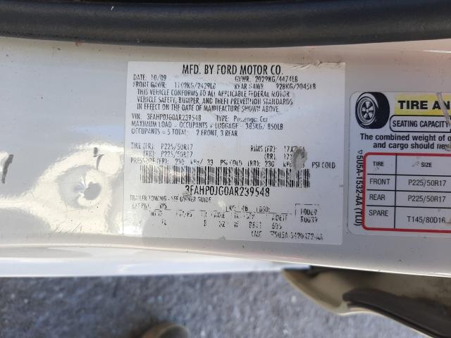 2010 FORD FUSION SEL 3FAHP0JG0AR239548