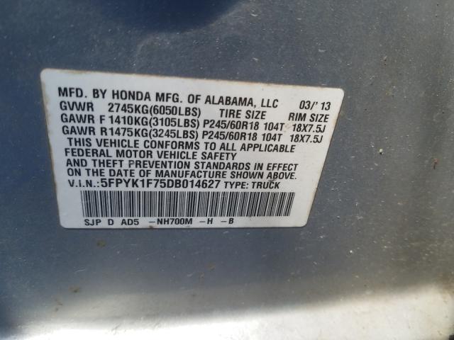 2013 HONDA RIDGELINE 5FPYK1F75DB014627