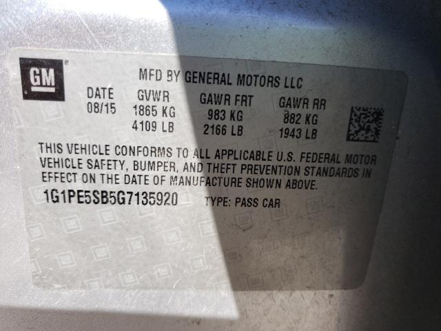 2016 CHEVROLET CRUZE LIMI 1G1PE5SB5G7135920