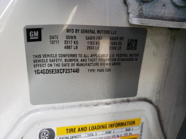 2012 BUICK LACROSSE P 1G4GD5E3XCF237448