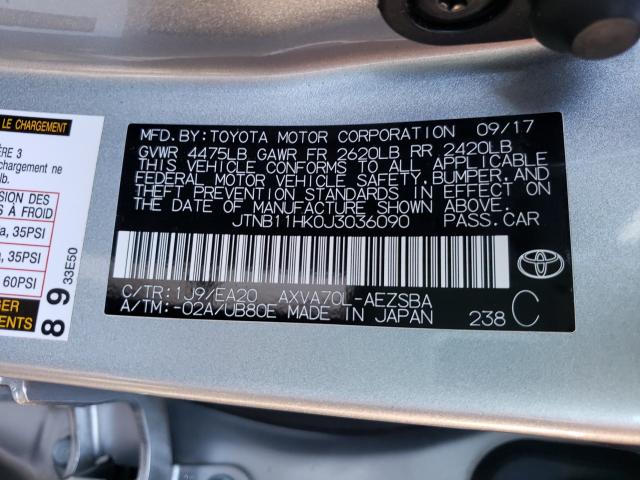 2018 TOYOTA CAMRY L JTNB11HK0J3036090