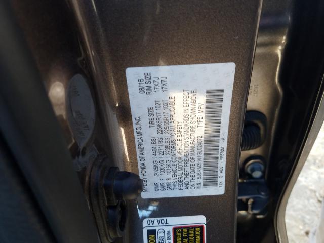 2016 HONDA CR-V SE 5J6RM3H41GL024072