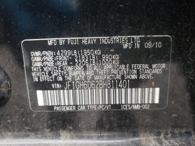 2011 SUBARU IMPREZA OU JF1GH6D62BH811401