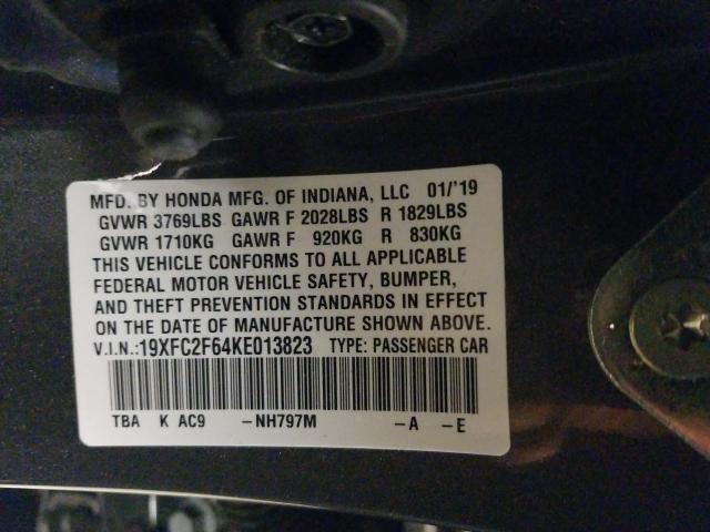 2019 HONDA CIVIC LX 19XFC2F64KE013823