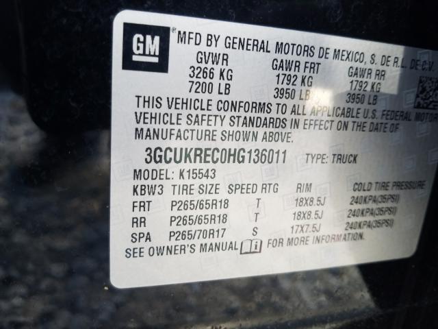 2017 CHEVROLET SILVERADO 3GCUKREC0HG136011